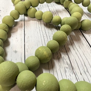 Sage Green Beaded Garland, Farmhouse Beads, Farmhouse Beaded Garland Rope, Farmhouse Decor, Sage Green Beads, Beaded Garland, Farmhouse, 48”