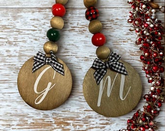 Stocking Tags, Stocking Ornaments, Christmas Decor, Initial Tags, Initial Ornaments, Rustic Christmas Decor