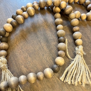 Stained Beaded Garland, Farmhouse Beads, Farmhouse Beaded Garland Rope, Farmhouse Decor, Stained Beads, Beaded Garland, Farmhouse, 48”
