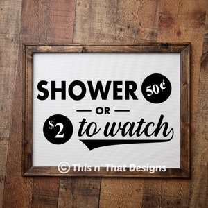 Funny Shower Bathroom Sign, Rustic Farmhouse Bathroom Décor, Wood Sign Bathroom Wall Art, Master Bathroom Wooden Sign