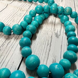 Turquoise Beaded Garland, Farmhouse Beads, Farmhouse Beaded Garland Rope, Farmhouse Decor, Turquoise Beads, Beaded Garland, Farmhouse, 48”