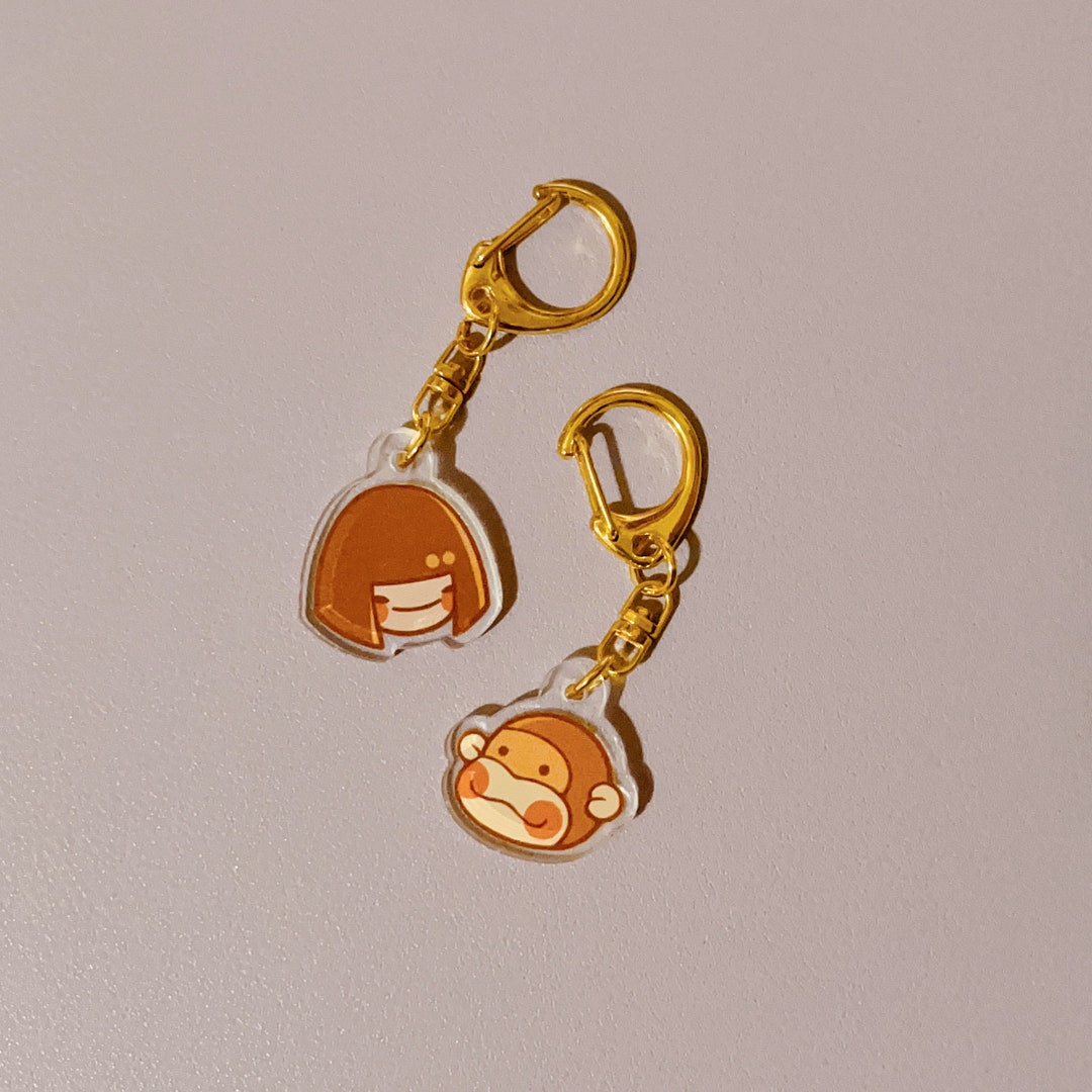 Monkey Keychain Hodgepodge Keychain Acrylic 1 Etsy