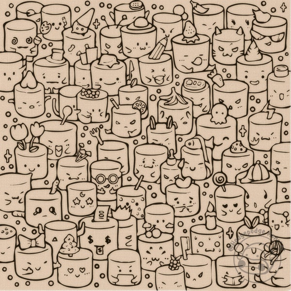 Marshmallow Printable Coloring Etsy Marshmallow Printable Coloring Etsy
