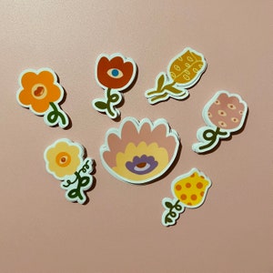 Flower Monster Jumbo Sticker | 2 Inches Clear Vinyl Laminated