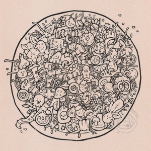 Hodgepodge Pizza Coloring | Digital Coloring | Adult Coloring | Printable