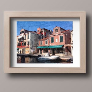 Venice Italy Canal on Burano island [2] - downloadable art print, digital art, oil painting, printable wall art
