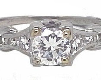 Vintage, diamond and platinum, engagement ring