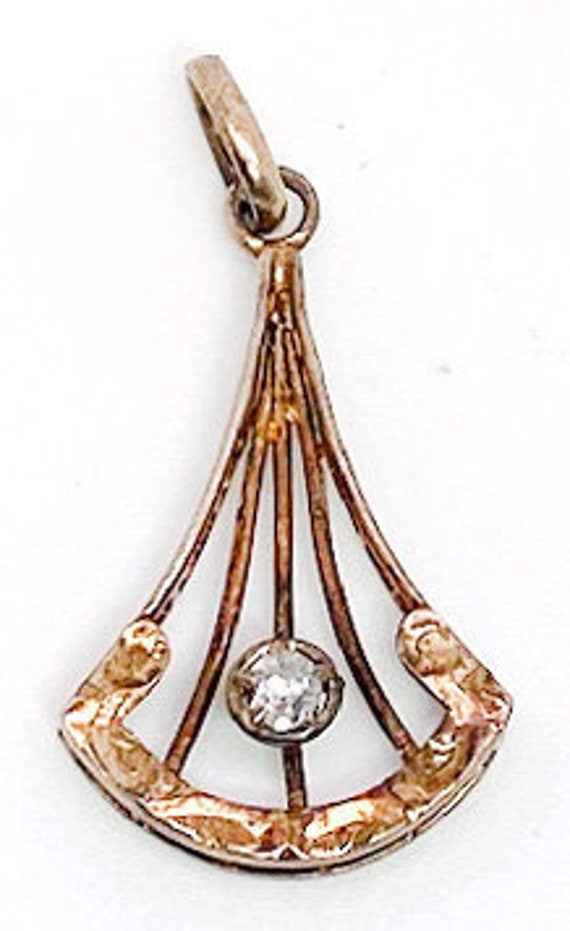 Lady’s Art Nouveau design, diamond and yellow gold