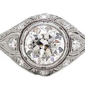 Platinum and diamond, Art Deco, vintage engagement ring