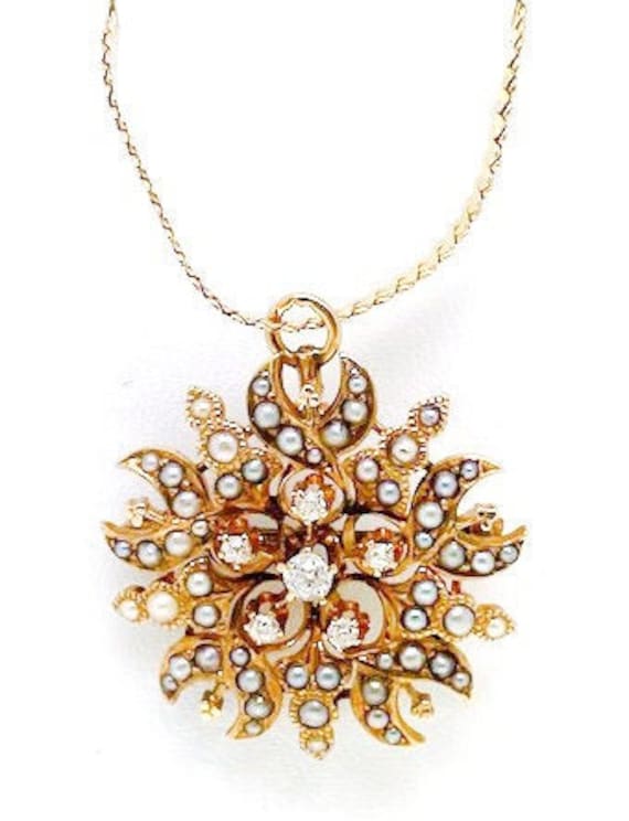 Lady’s Victorian design, diamond, seed pearl, and 