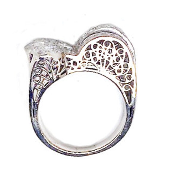 Vintage bridal, Art Deco design ring - image 3