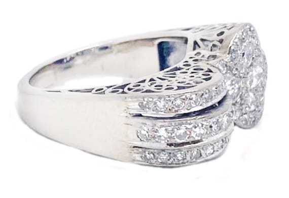 Vintage bridal, Art Deco design ring - image 2