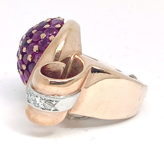 Lady’s vintage Retro design, ruby, diamond, rose … - image 2