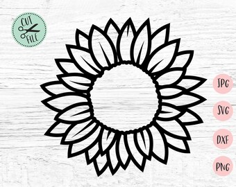 Download Free Half Sunflower Svg Etsy SVG Cut Files