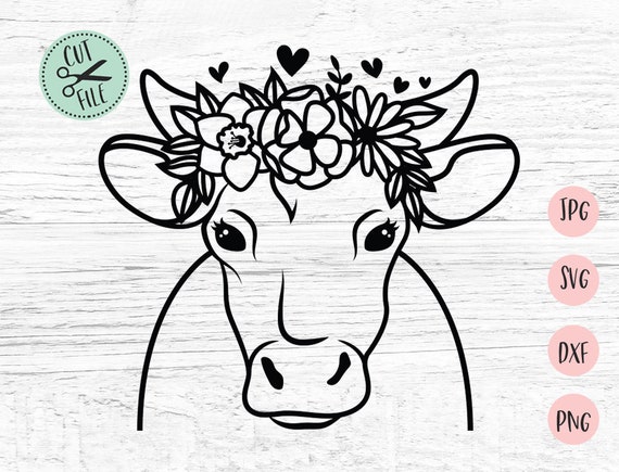 Download Floral Cow svg, Cow Svg, Heifer Svg, Boho Svg, Cow Face ...