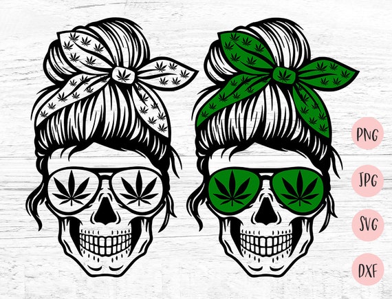 Download Weed Mom Skull svg, Messy bun skull svg, Mom life SVG ...