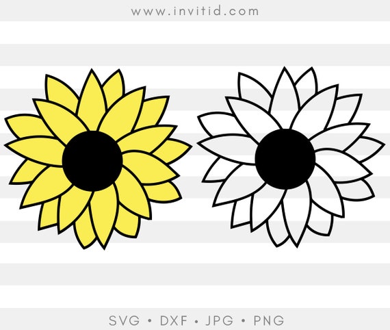 Sunflower Outline Svg Bundle, Sunflower Clipart, Sunflower ...