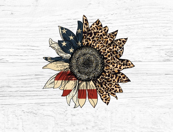 Download 4th of July Cheetah Sunflower, Sunflower Sublimation ...