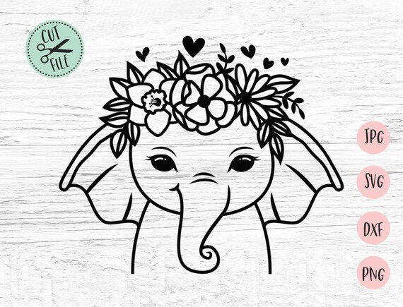Download Floral Elephant Svg, Floral Svg, Elephant Svg, Flower Cut File,Baby Elephant Svg, Elephant Cut ...