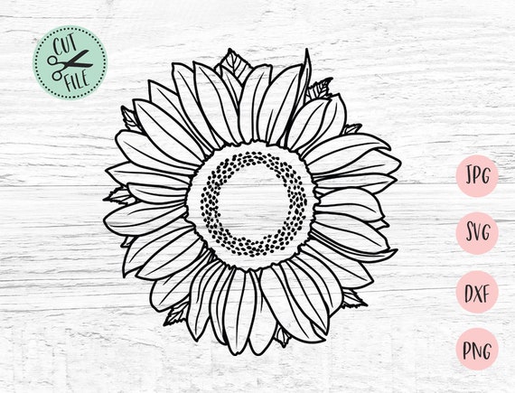 Download Sunflower Outline, Sunflower Svg, Sunflower Clipart ...