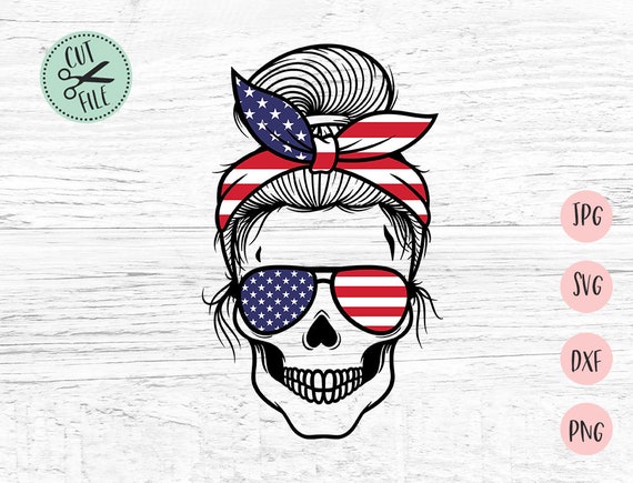 Download American Skull Mom Svg, Mom Life Svg, 4th of July Svg ...