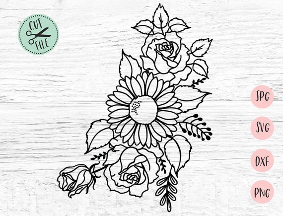 Download Sunflower Svg, Rose Svg, Boho Svg, Floral Svg, Floral ...