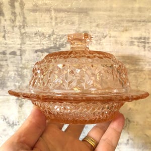 Jeannette Pink Depression Glass Domed Butter Dish
