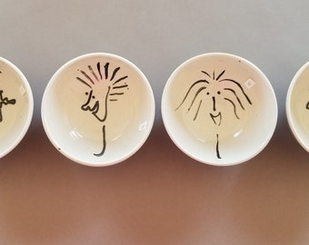 Cereal Bowls - Face, Set of 4