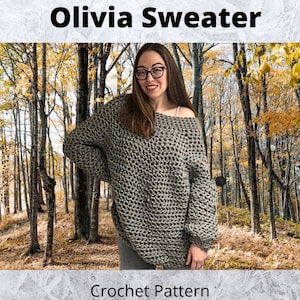 Olivia Sweater Crochet Pattern | Crochet Sweater Pattern | Knit Sweater Pattern | Crochet Jumper Pattern | Sweater DIY