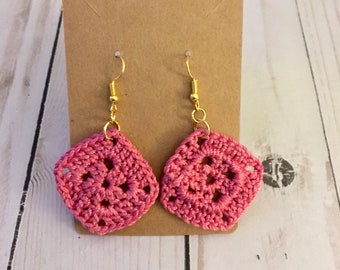 Pink Earrings | Vegan Earrings | Hippie Earrings | Boho Earrings | Hypoallergenic Earrings | Gift for her | Valentines gift