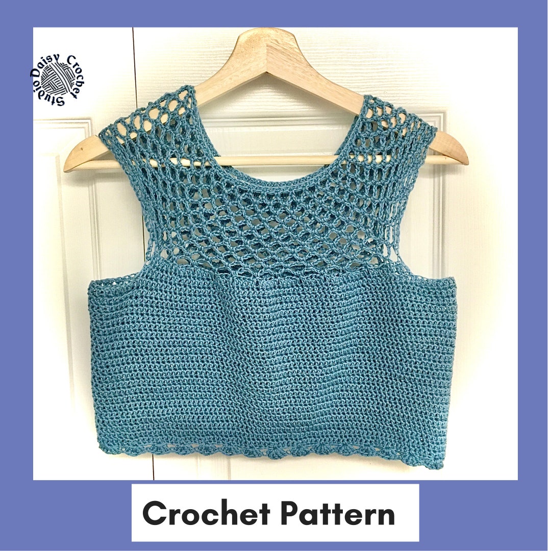 Justine Crop Top Crochet Pattern Womens Crochet Pattern - Etsy