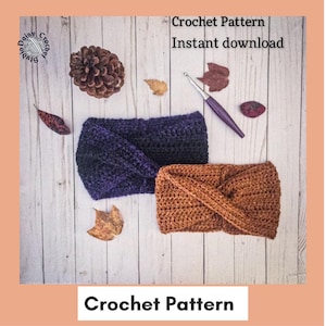 The Pumpkwist Headband | Crochet Pattern | Ear Warmer Pattern | Headband Pattern | Crochet Headband | Digital Download |