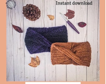 The Pumpkwist Headband | Crochet Pattern | Ear Warmer Pattern | Headband Pattern | Crochet Headband | Digital Download |