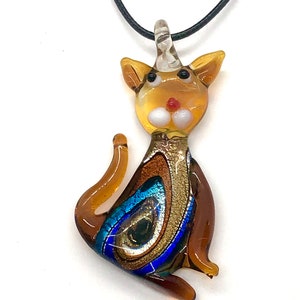 Handmade Glass Pendants - Cat, Penguin, Lizard, Starfish, Turtle, Cross