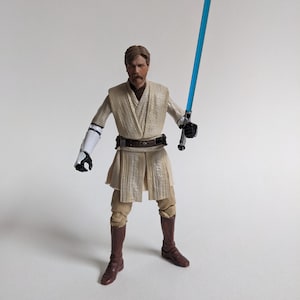 Custom Obi-Wan Kenobi from The Clone Wars, 2nd Version, Star Wars Black Series Action Figure, Hasbro 6" 1:12