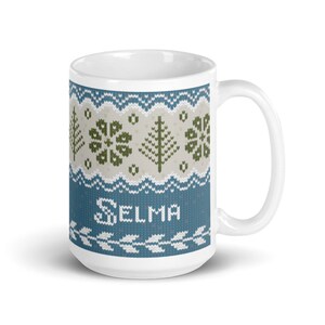 Personalized Forest Mug, Knitting Gift, Knitter Gift, Nature Knitting Mug, Nature Mug, Camping Mug, Cabin Mug, Knitter Mom, Knitter Sister