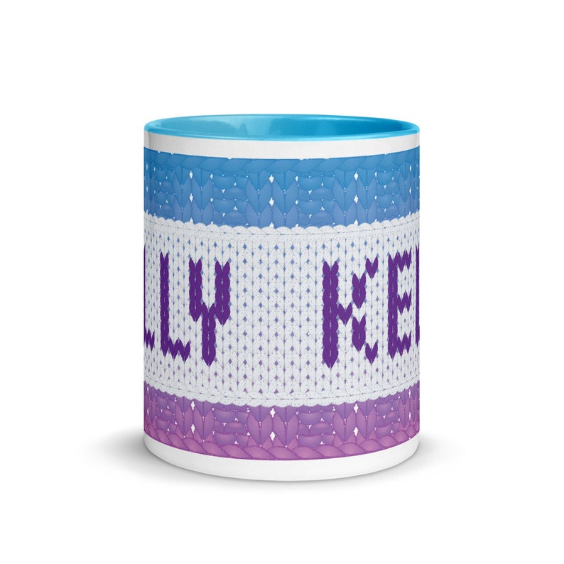 Personalized Knitting Mug With Color Inside Yarn Lover Gift Etsy