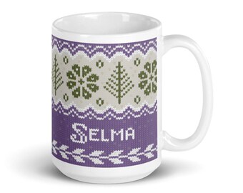 Taza de árbol morado, Regalo de niñera, Regalo de vecino, Taza amante de la naturaleza, Taza de la naturaleza, Taza de cuidador de casas, Taza amante de la lana, Hermana tejedora,
