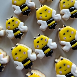 12 mini bee cookies, bee one birthday