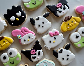Kitty and Friends Sugar Cookies: 12 Custom Birthday Cookies
