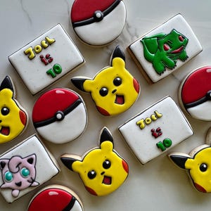 12 birthday cookies, pika cookies, personalized cookies, birthday favors