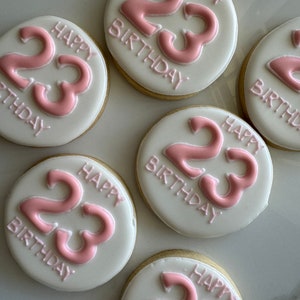 12 personalized birthday cookies, decorated cookies, birthday favors, happy birthday cookies, birthday gift