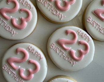 Personalized Birthday Sugar Cookies: Decorated Party Favors, Set of 12