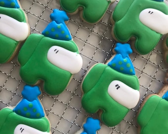 Among Us Birthday Cookies, Game Themed Party Favors, 12 Pieces