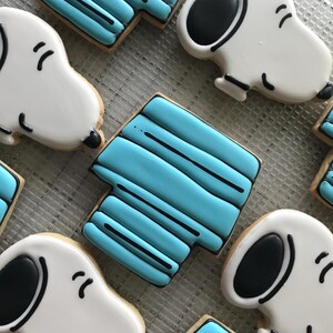 light blue house and snoopy