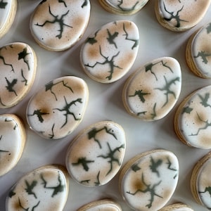 12 Dino eggs sugar cookies/ Dino birthday party/ dinosaur eggs