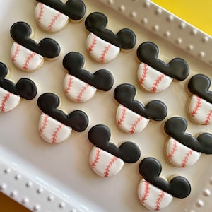 12 Mickey Baseball Zuckerkekse, Baby Baseball Party, Babypartykekse