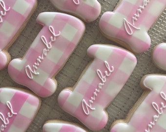 Personalized Number Cookies, 12 pieces set, birthday party favors