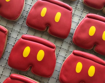 12 galletas de Mickey Mouse: recuerdos rojos para fiesta de cumpleaños