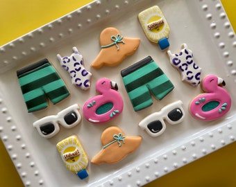 12 Summer vibes cookies, pool party favors